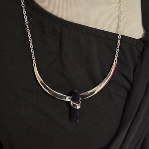 RLM Silver and Black Pendant Necklace